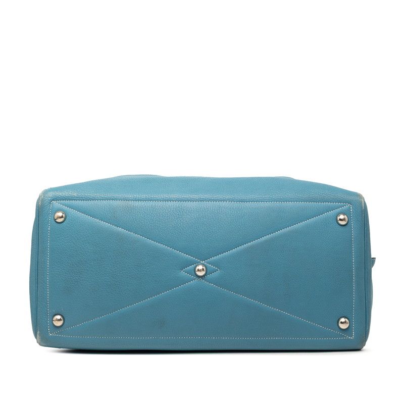 Hermes Victoria 43 Boston Bag Blue Jean Togo — view 3