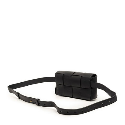 Bottega Veneta Maxi Intrecciato Cassette Belt Bag Black Leather — view 2