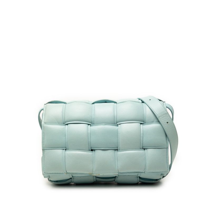 Bottega Veneta Maxi Intrecciato Padded Cassette Crossbody Shoulder Bag Blue