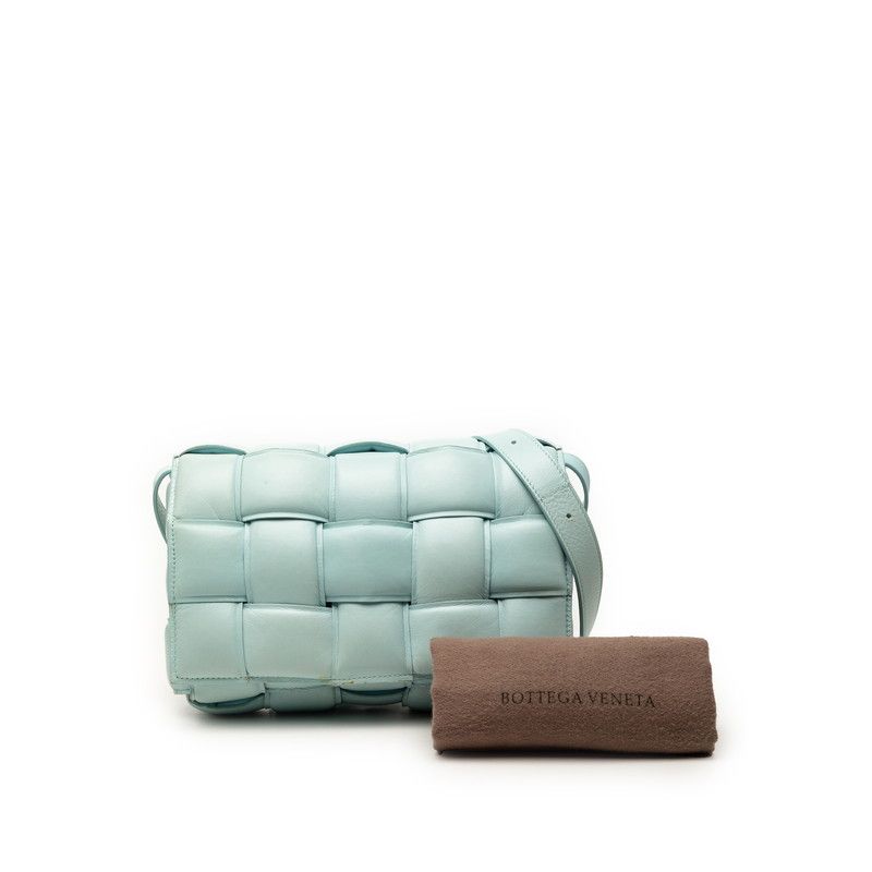 Bottega Veneta Maxi Intrecciato Padded Cassette Crossbody Shoulder Bag Blue — view 9