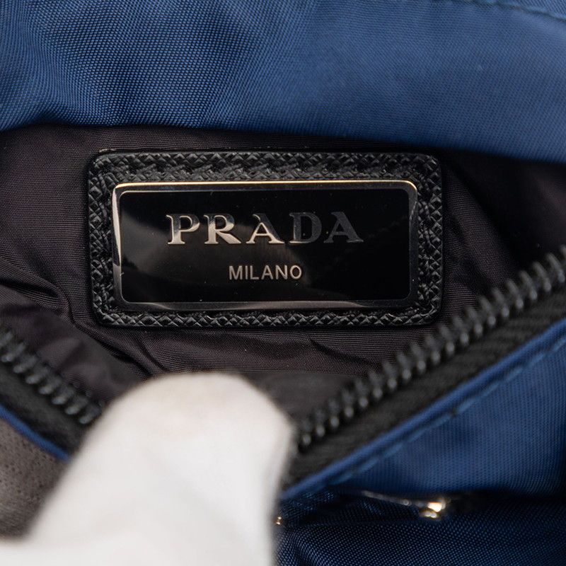 Prada Shoulder Bag Navy Black Nylon — view 5