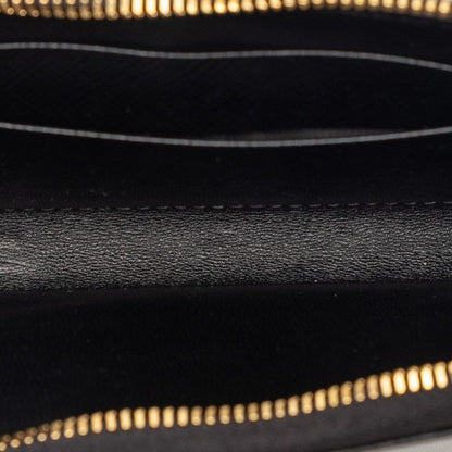 Prada Coin Case Compact Wallet Black Saffiano Leather — view 4