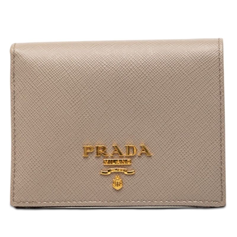 Prada Bifold Wallet Gray Multicolor Saffiano Leather