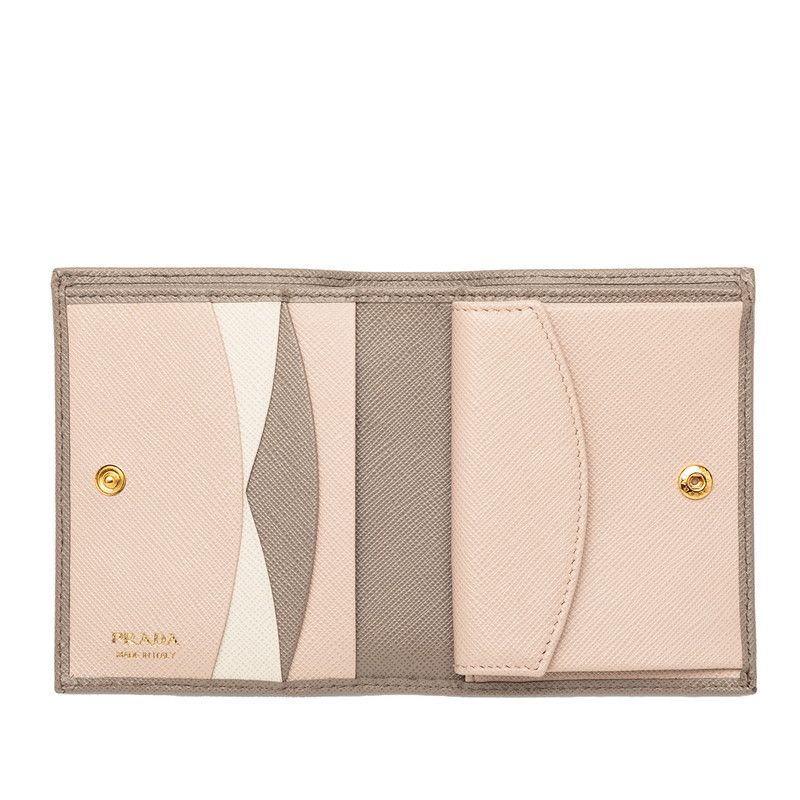 Prada Bifold Wallet Gray Multicolor Saffiano Leather — view 5
