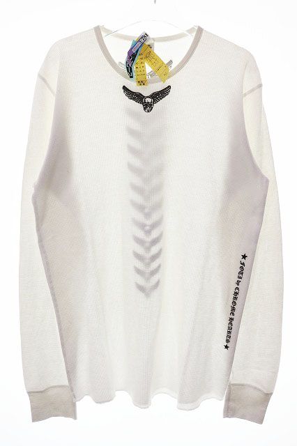 Chrome Hearts Vintage Foti Thermal Tee White L Skull Wing Print Long T-Shirt