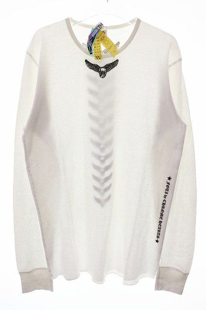 Chrome Hearts Vintage Foti Thermal Tee White L Skull Wing Print Long T-Shirt