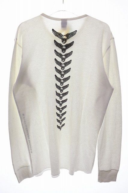 Chrome Hearts Vintage Foti Thermal Tee White L Skull Wing Print Long T-Shirt — view 2