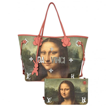 Louis Vuitton Tote Masters Collection Neverfull MM Mona Lisa Poppy Petal