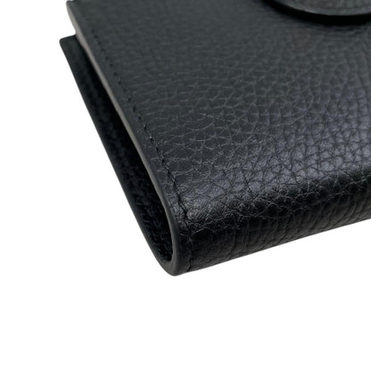 Gucci Bifold Wallet with Bamboo Double Compact Leather Black Gold — view 3