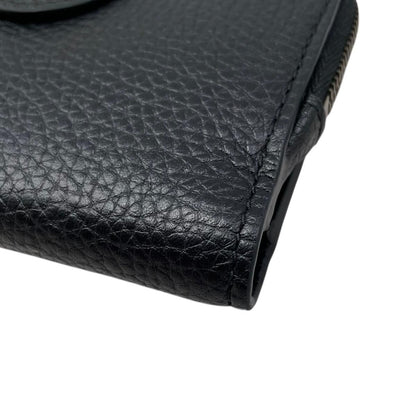 Gucci Bifold Wallet with Bamboo Double Compact Leather Black Gold — view 4