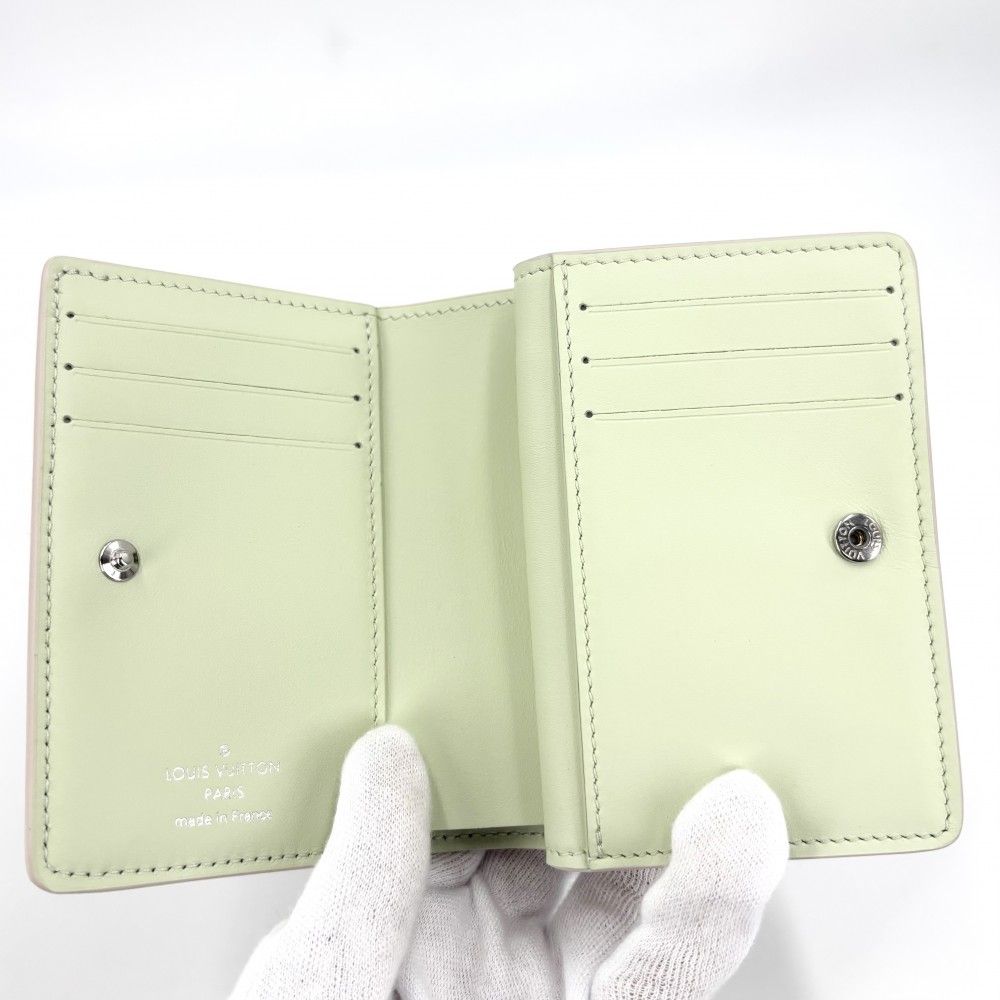 Louis Vuitton Trifold Wallet Monogram Mahina Portefeuille Compact Mini Ivory — view 4