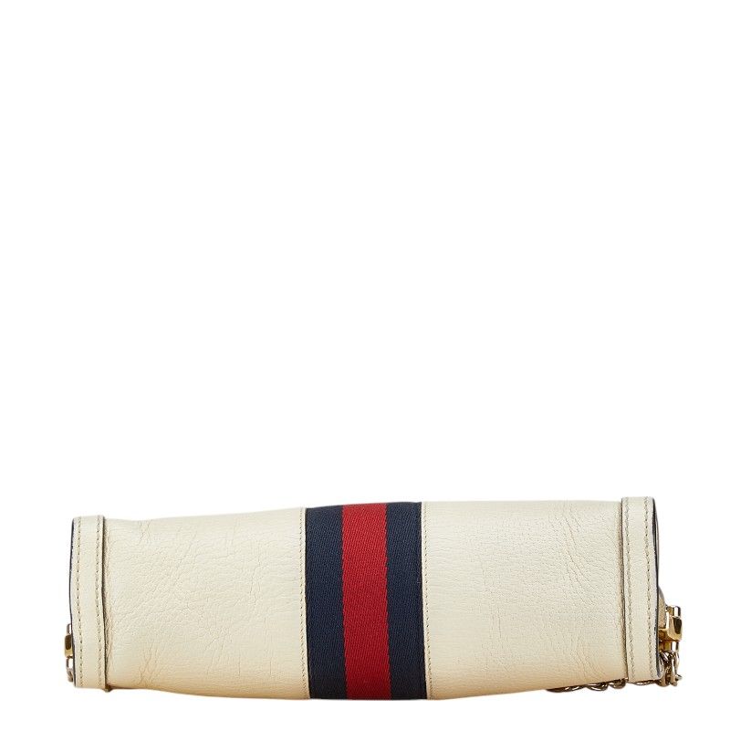 Gucci Ophidia Sherry Line Chain Crossbody Shoulder Bag White Ivory Leather — view 3