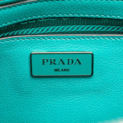 Prada Handbag Shoulder Back 2-Way Turquoise Blue Leather Suede — view 8
