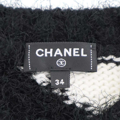Chanel Multi Fabric Shaggy Knit Sweater Black Pink 34 — view 3