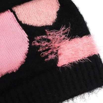 Chanel Multi Fabric Shaggy Knit Sweater Black Pink 34 — view 6