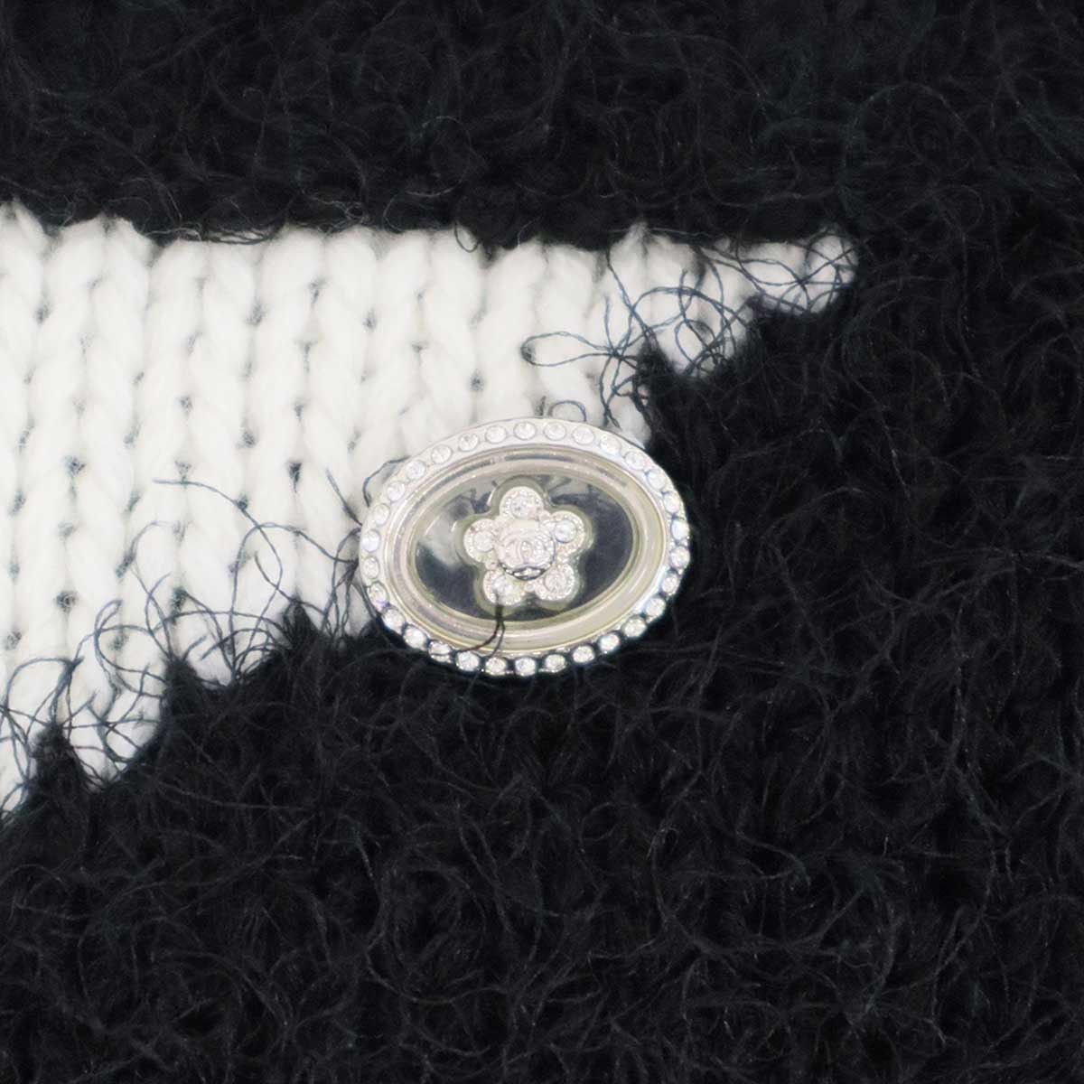 Chanel Multi Fabric Shaggy Knit Sweater Black Pink 34 — view 8