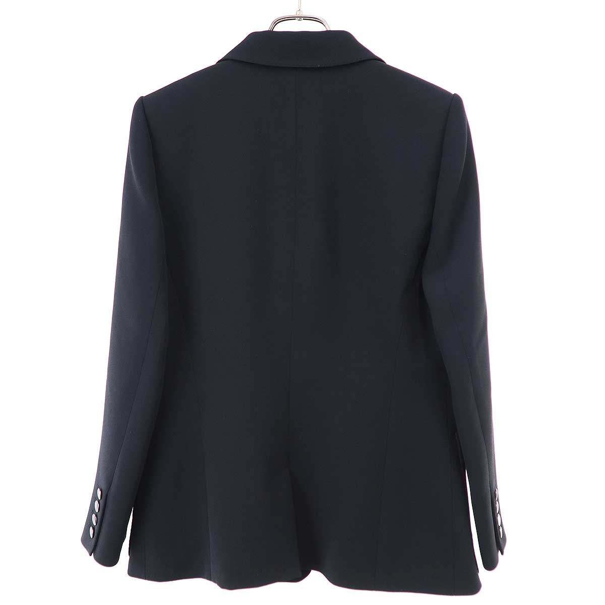 Hermes Silk Tailored Jacket Black 42 — view 2