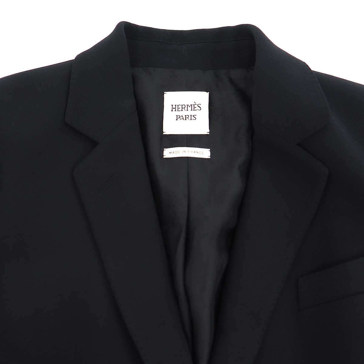 Hermes Silk Tailored Jacket Black 42 — view 4