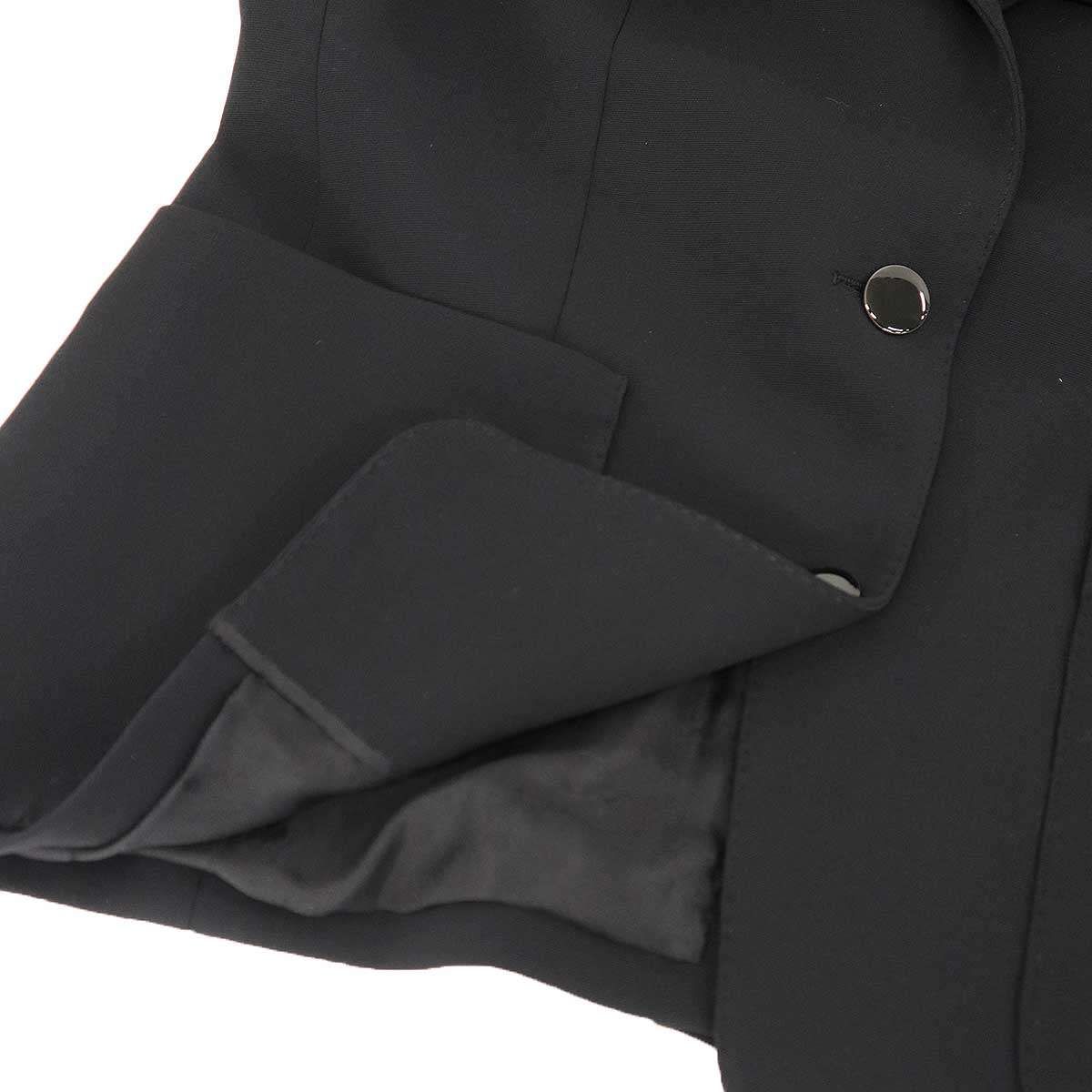 Hermes Silk Tailored Jacket Black 42 — view 6