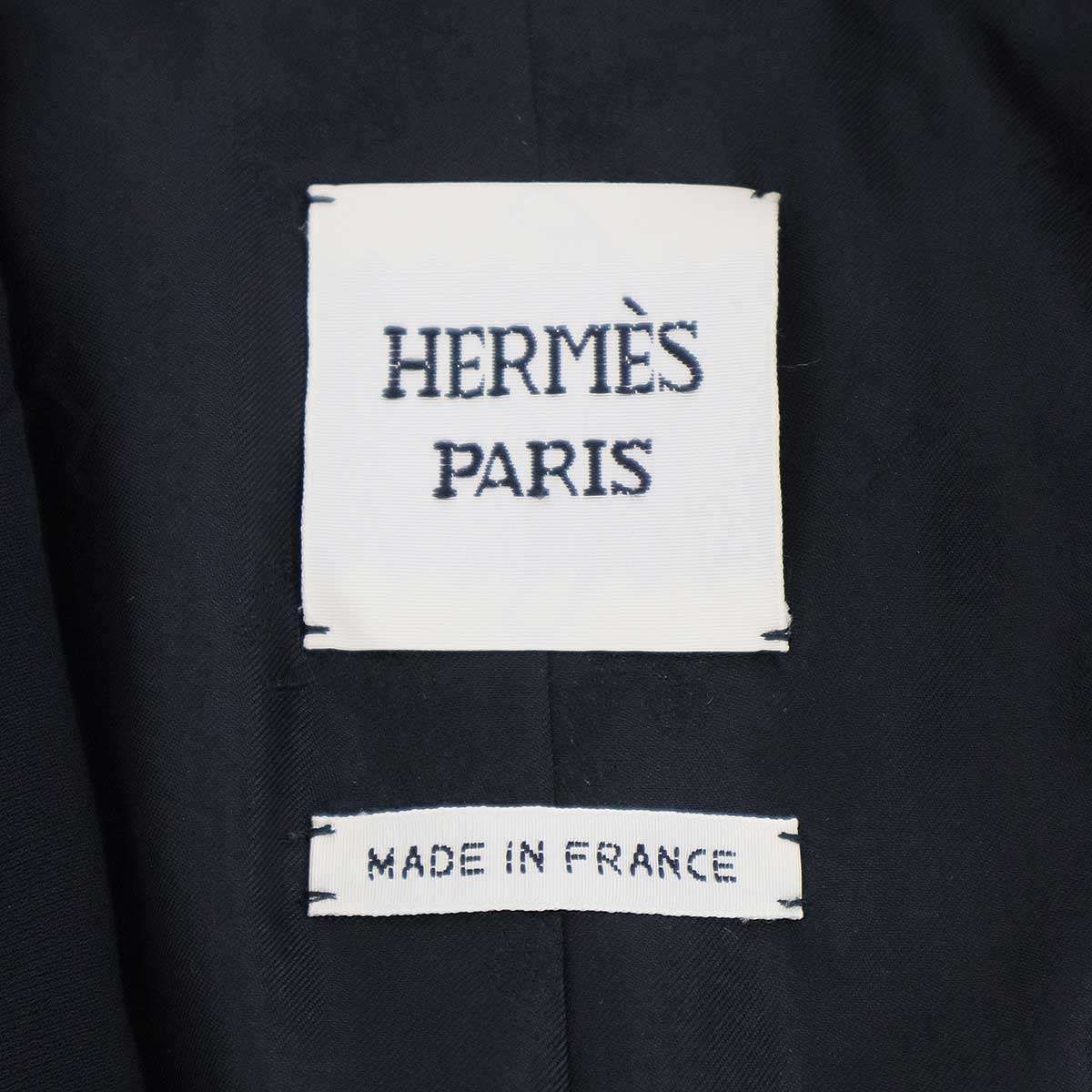 Hermes Silk Tailored Jacket Black 42 — view 3