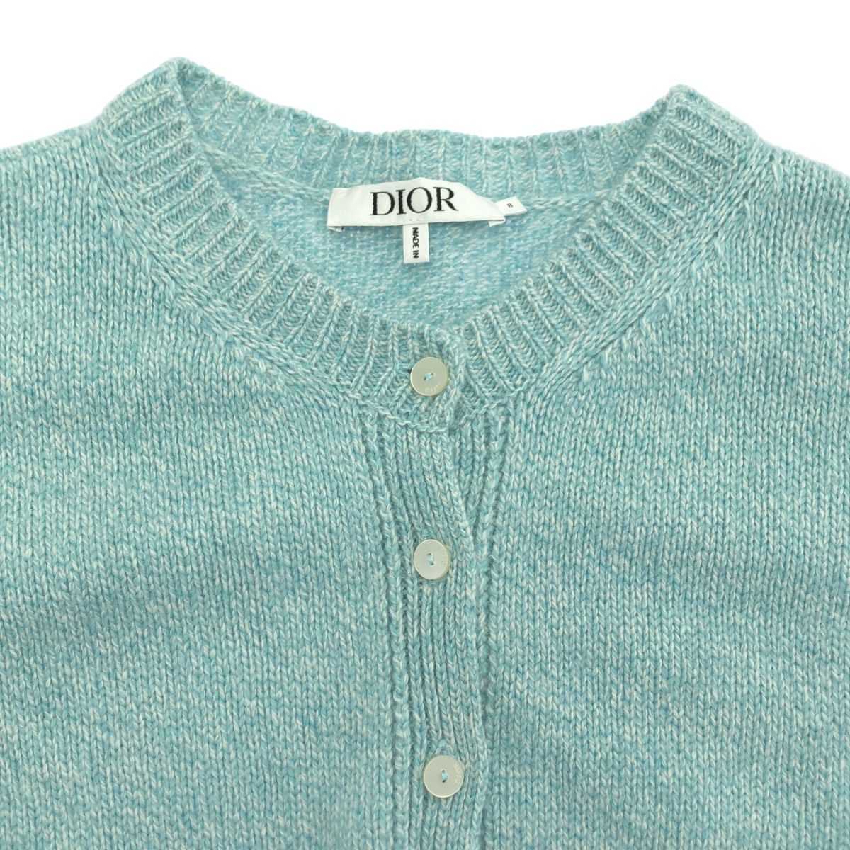 Dior Kids Embroidered Knit Cardigan Green — view 4