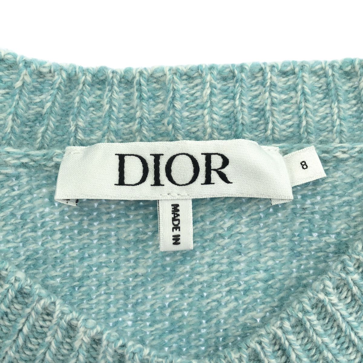 Dior Kids Embroidered Knit Cardigan Green — view 3