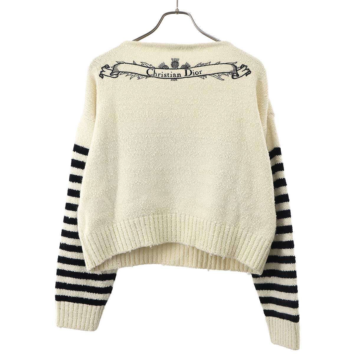 Dior Toile de Jouy Scottish Blend Knit Sweater Ivory Black — view 2