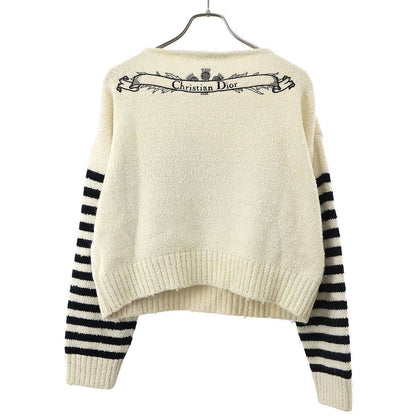 Dior Toile de Jouy Scottish Blend Knit Sweater Ivory Black — view 2