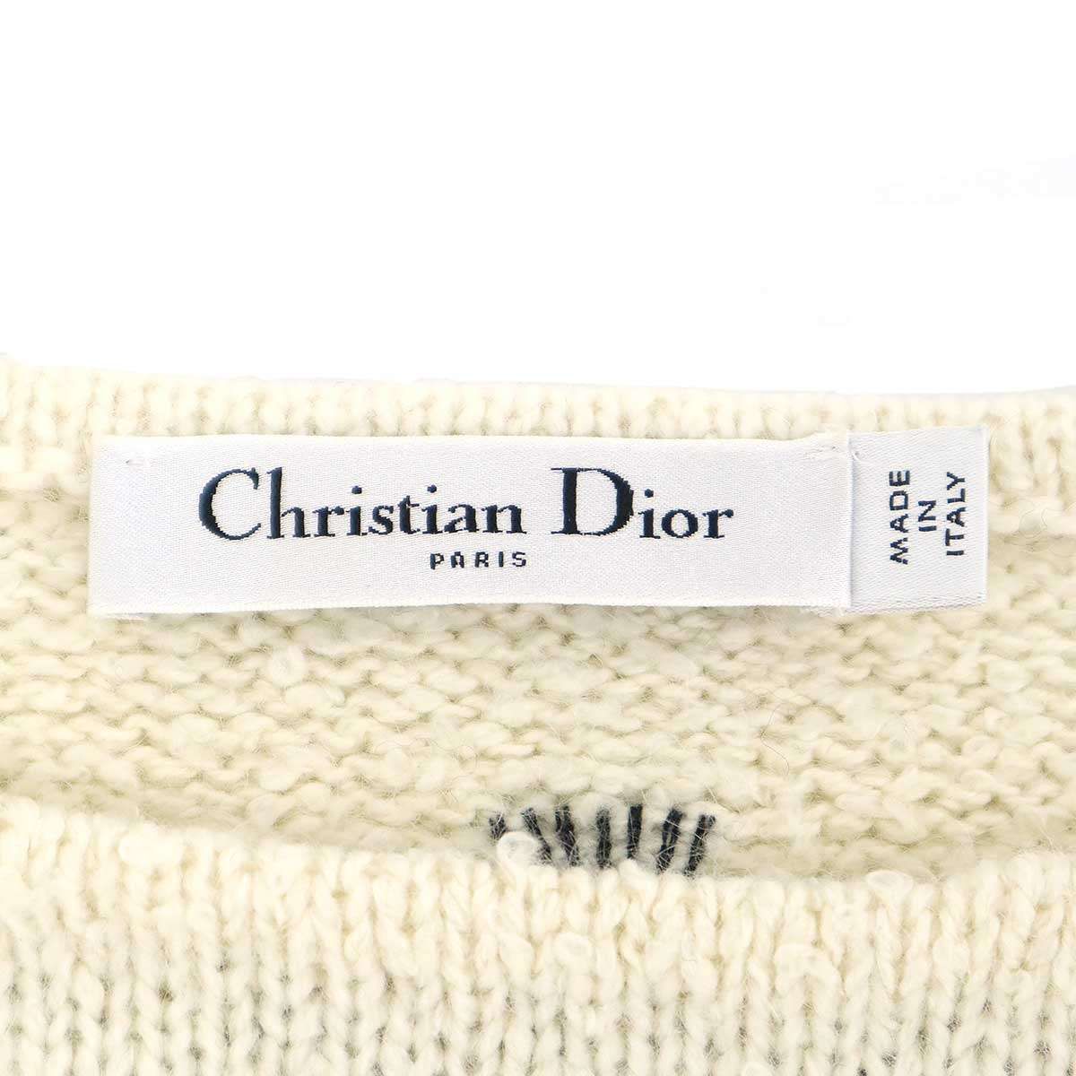 Dior Toile de Jouy Scottish Blend Knit Sweater Ivory Black — view 3