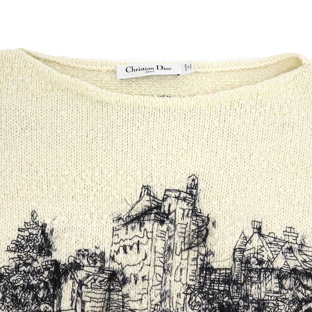 Dior Toile de Jouy Scottish Blend Knit Sweater Ivory Black — view 4