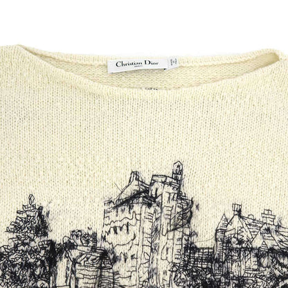 Dior Toile de Jouy Scottish Blend Knit Sweater Ivory Black — view 4
