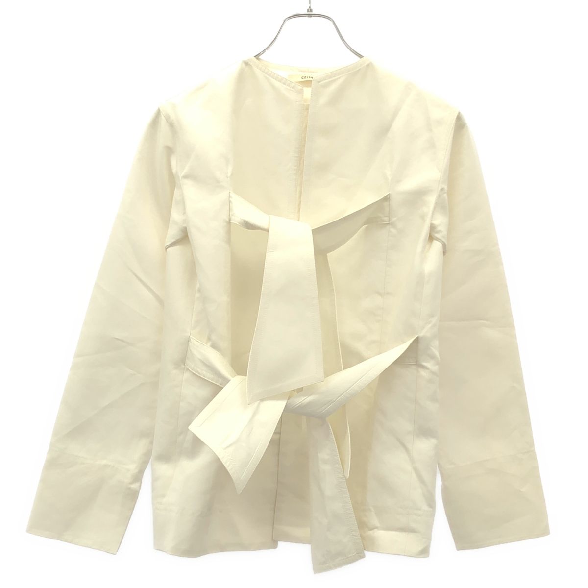 Celine by Phoebe Philo Double Belt Jacket 2 White 34