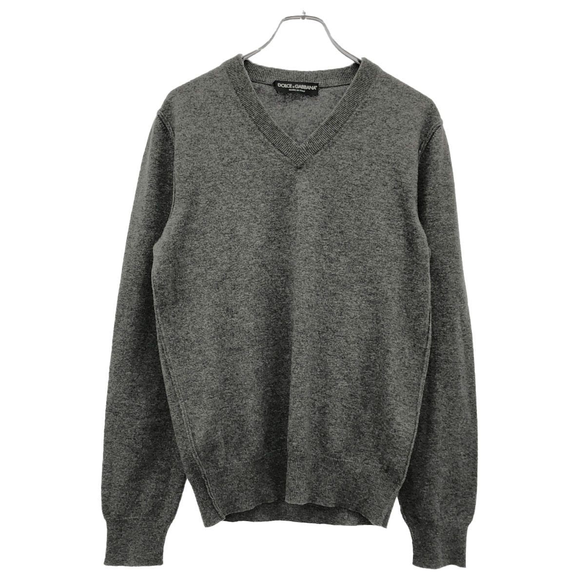 Dolce & Gabbana Neck Cashmere Knit Sweater Gray 46