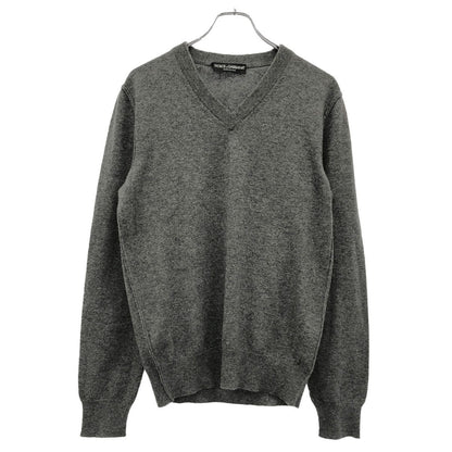 Dolce & Gabbana Neck Cashmere Knit Sweater Gray 46
