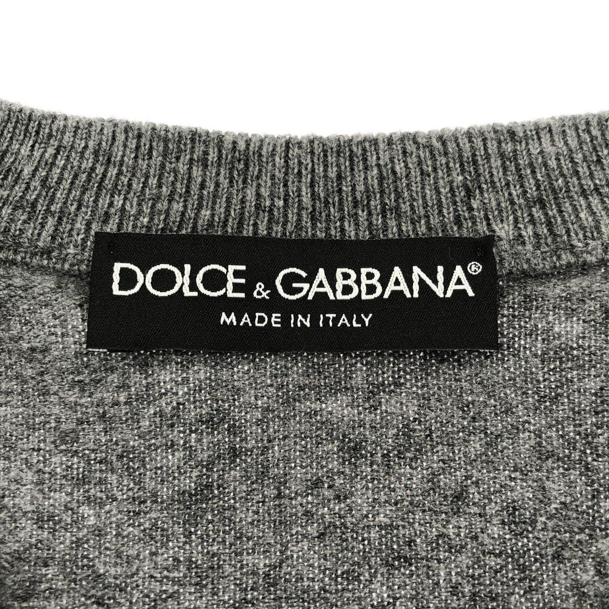 Dolce & Gabbana Neck Cashmere Knit Sweater Gray 46 — view 3