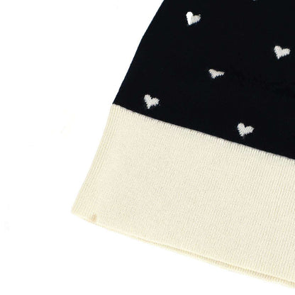 Hermes Cashmere Silk Heart Turtleneck Knit Sweater Navy Ivory 42 — view 7