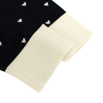 Hermes Cashmere Silk Heart Turtleneck Knit Sweater Navy Ivory 42 — view 5
