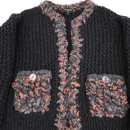 Chanel Pre Fall Cashmere Jersey Knit Cardigan Charcoal — view 7
