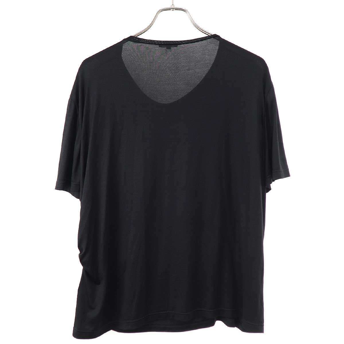Chanel Silk Stretch Camellia Pearl Top T-Shirt Black 46 — view 2