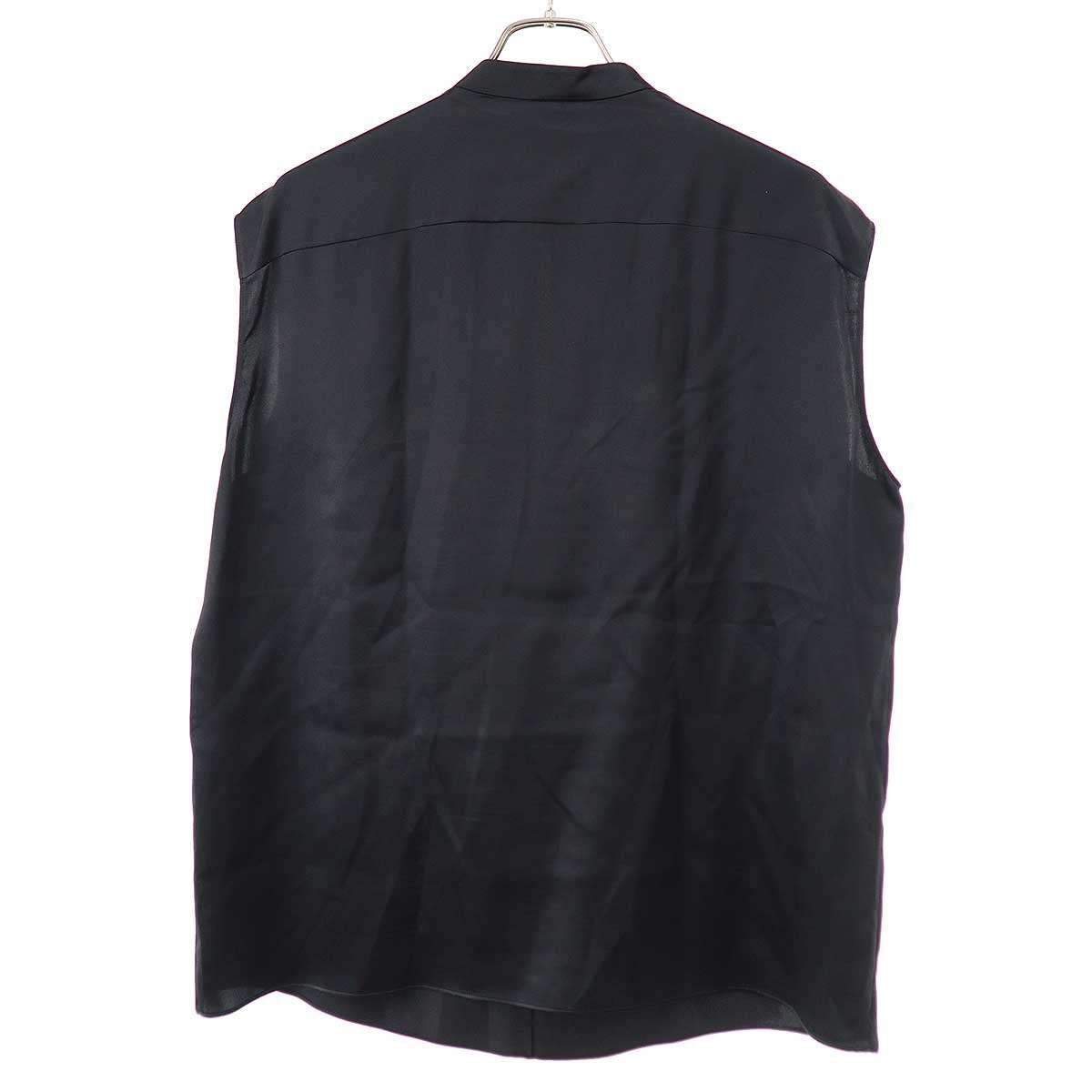 Chanel Silk Satin Sleeve Top Black 44 — view 2