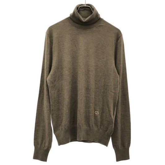 Dior Cashmere High Gee Tourneck Knit Sweater Beige