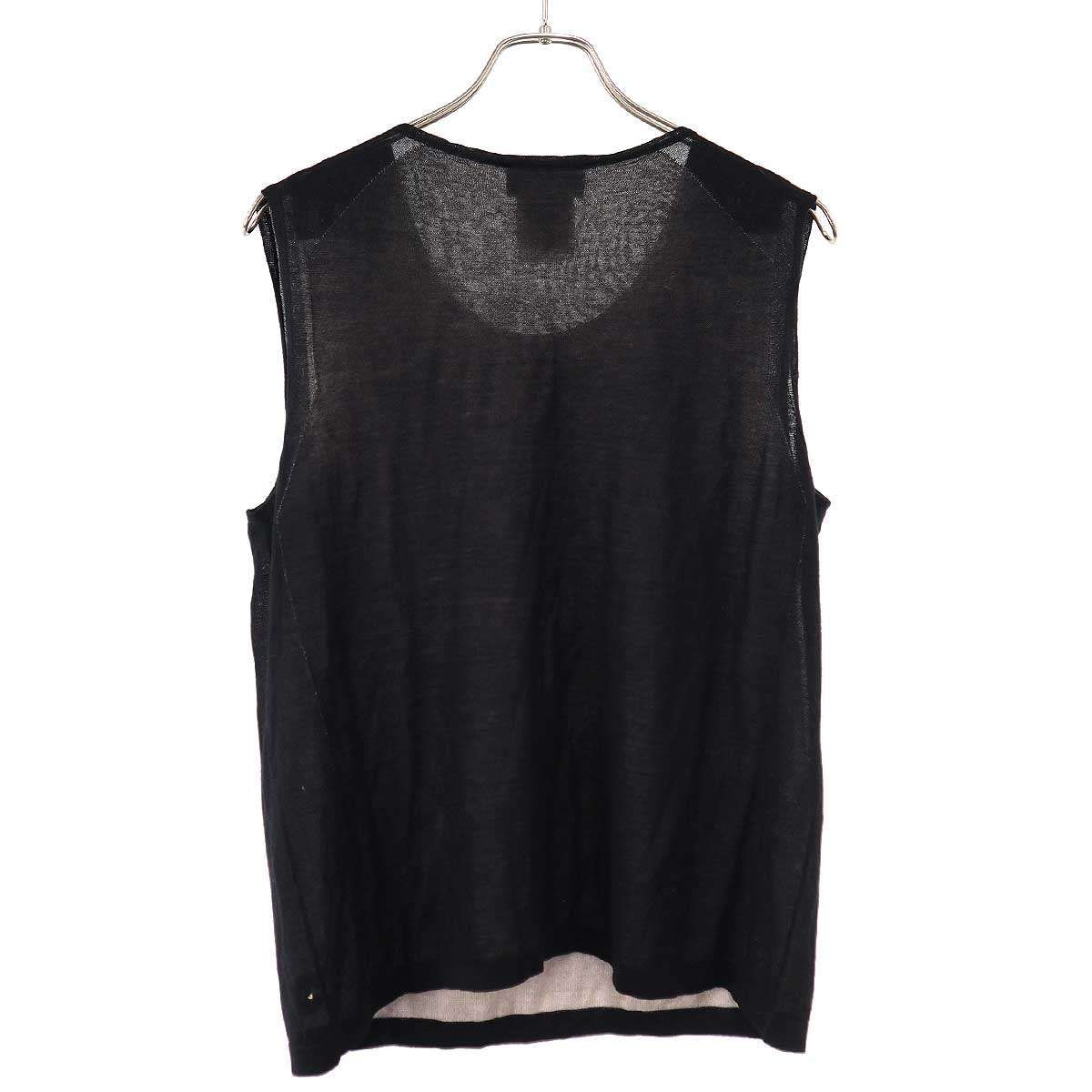 Chanel Cashmere Silk Knit Vest Black 46 — view 2