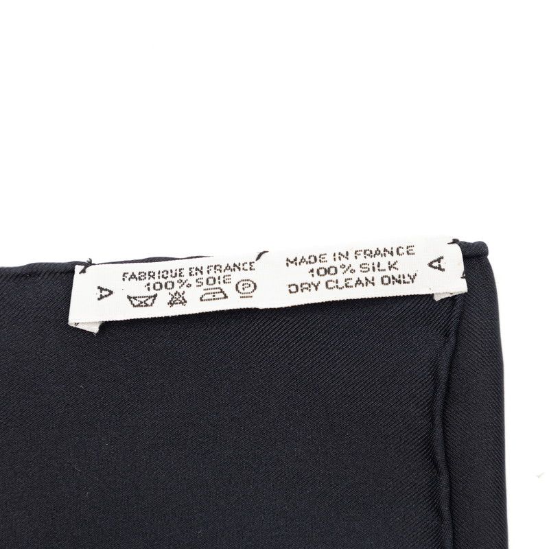 Hermes Carre 90 Spring Carriage Pattern Scarf Black Multicolor Silk — view 7