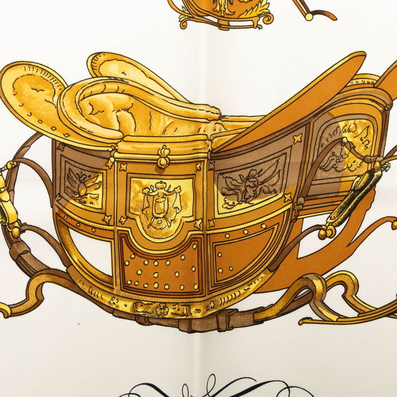 Hermes Carre 90 Spring Carriage Pattern Scarf Black Multicolor Silk — view 3