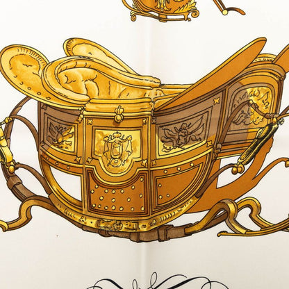 Hermes Carre 90 Spring Carriage Pattern Scarf Black Multicolor Silk — view 3