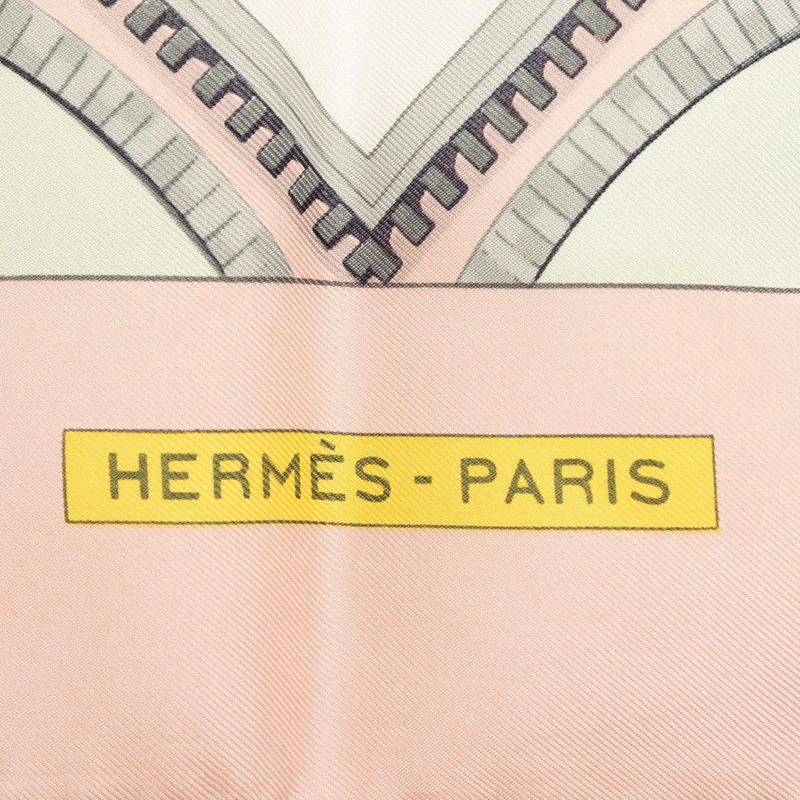 Hermes Carre 90 Bordeaux Porte Oceane City Entrance Scarf Pink Multicolor Silk — view 7