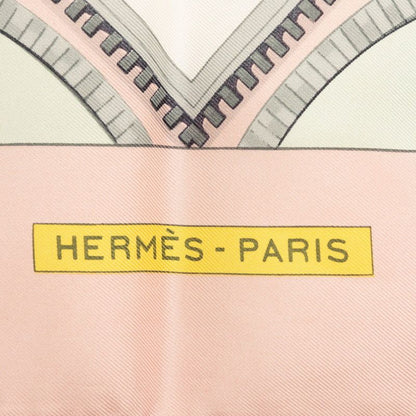 Hermes Carre 90 Bordeaux Porte Oceane City Entrance Scarf Pink Multicolor Silk — view 7