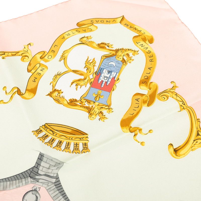 Hermes Carre 90 Bordeaux Porte Oceane City Entrance Scarf Pink Multicolor Silk — view 5