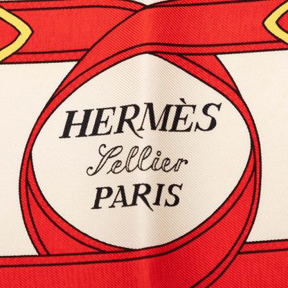 Hermes Carre 90 Eperon D'or Yellow Gold Spurs Scarf Navy Multicolor Silk — view 6
