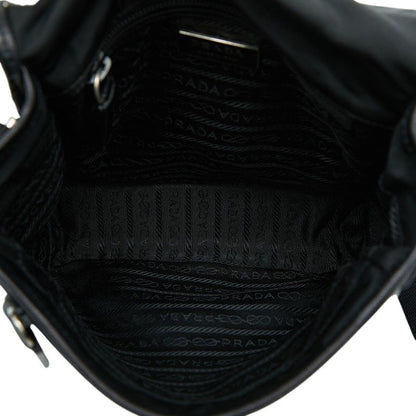 Prada Crossbody Shoulder Bag Black Nylon Leather — view 6
